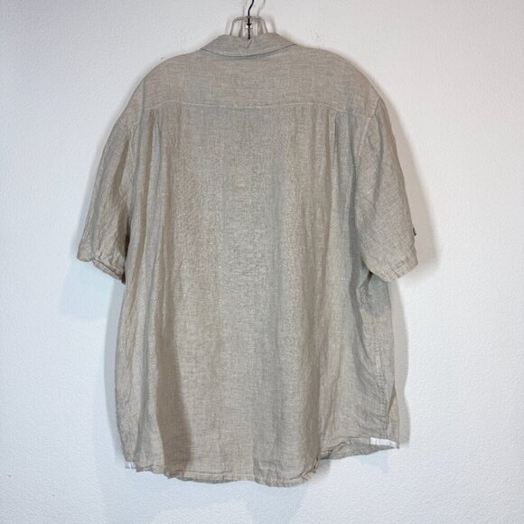 Tommy Bahama Linen Shirt Short Sleeve Neutral Beige Beachy XL - Picture 2 of 10